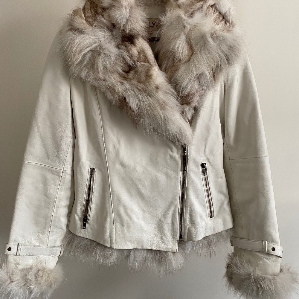 Only Fur-Lined Leather Jacket - Picture 2 of 16